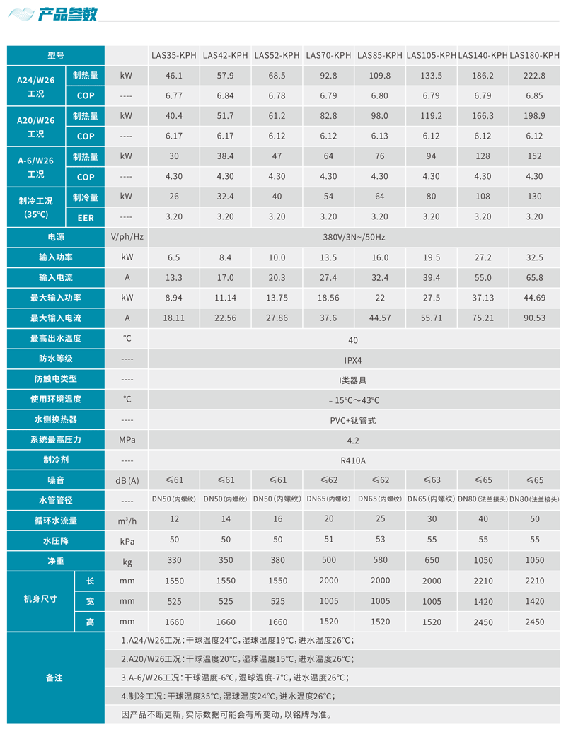 定频高效商用泳池热泵参数